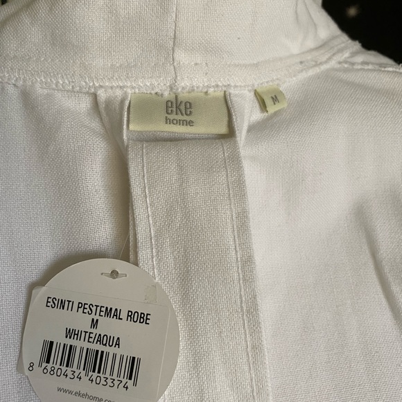 White & blue robe /beach cover-up - Picture 5 of 5